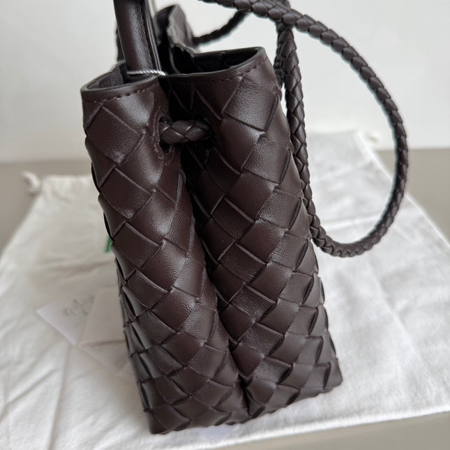 Bottega Veneta Small Andiamo Fondant Dark Chocolate Brown Intrecciato Handbag