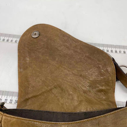 Dior Vintage Gaucho Mini Brown Leather Crossbody Bag 2006