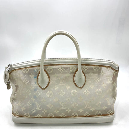 Louis Vuitton Lockit White Mesh Monogram and Leather Handbag