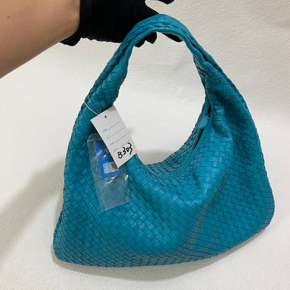 Bottega Veneta Veneta Hobo Medium Sky Blue Intrecciato Leather Bag 40cm-Luxbags