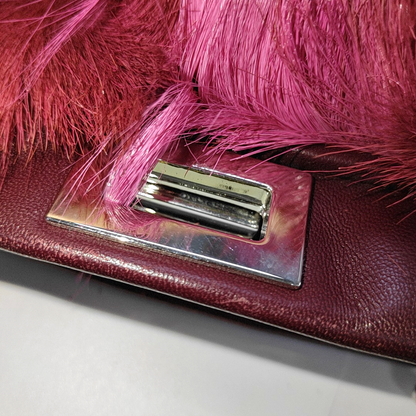 Fendi Peekaboo Mini Gazelle Fur Burgundy, Fall Winter 2014