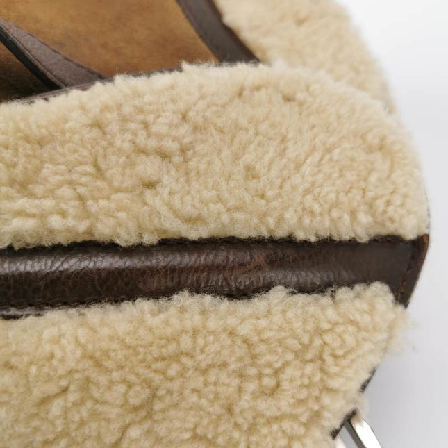 Sold Dior Saddle Vintage Shoulder Bag Shearling Brown and While