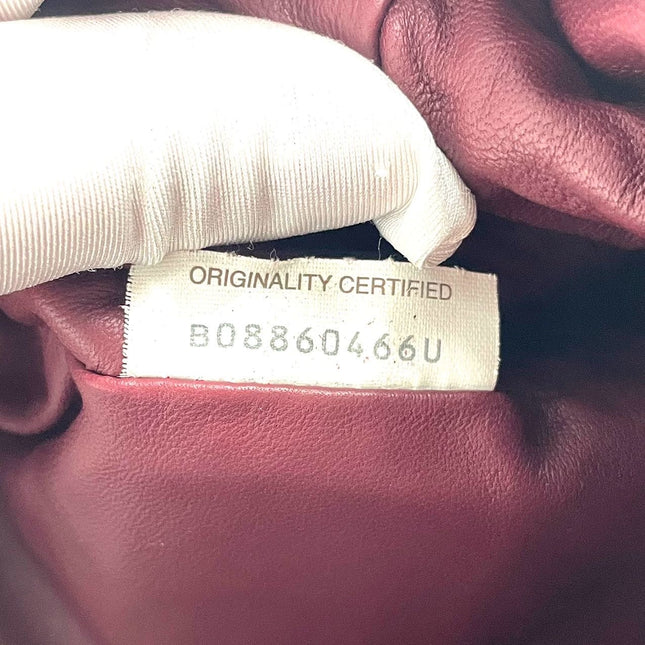 Bottega Veneta Pouch Mini Intrecciato Burgundy Leather Crossbody Bag