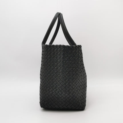Bottega Veneta Reissued Cabat Intreccio Leather Tote Bag Black 40cm