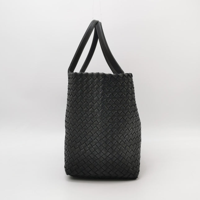 Bottega Veneta Reissued Cabat Intreccio Leather Tote Bag Black 40cm