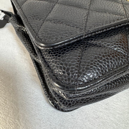 Chanel Wallet on Chain Classic Flap 2014 Black Caviar Leather Gold Hardware