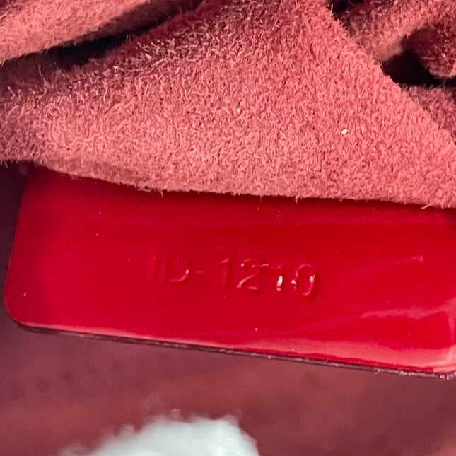 Lady Dior Mini Handbag Burgundy Red Patent Leather Gold-tone Chain Strap