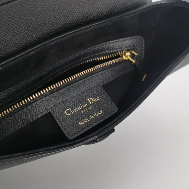 Sold Dior Saddle Black Medium Grained Leather Handbag