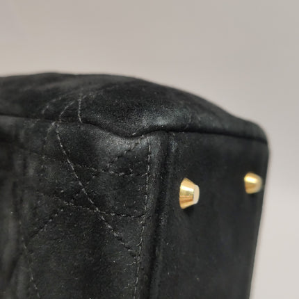 Lady Dior Vintage Medium Black Suede Leather Gold Hardware 1997