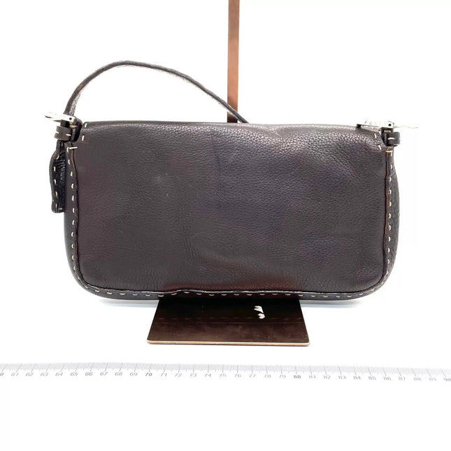 Fendi Baguette Selleria Calfskin Leather Brown Shoulder Bag