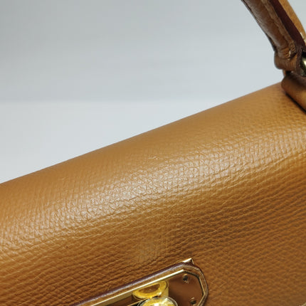 Hermes Kelly 28 Sellier Brown Gold Epsom Leather Gold Hardware 1985