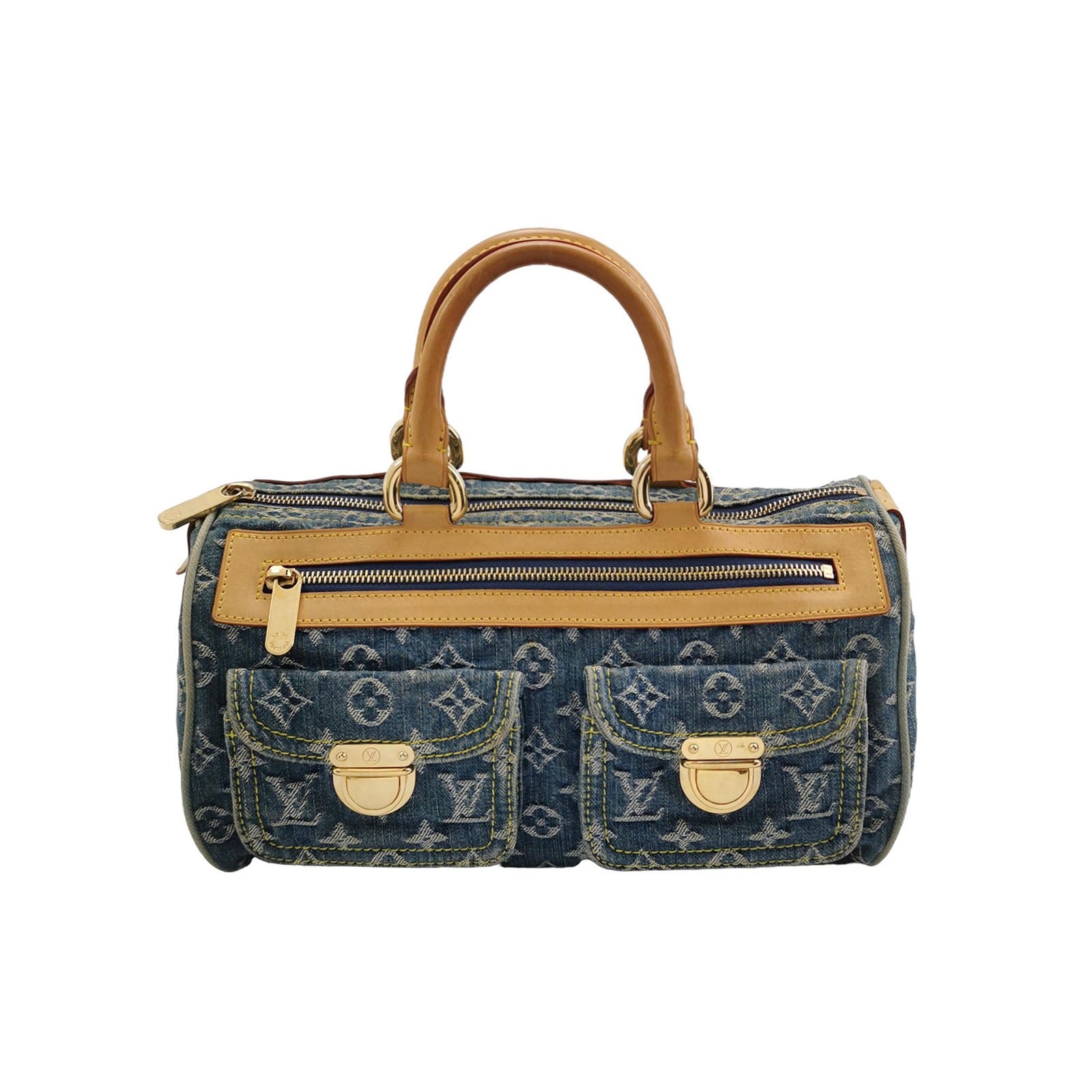 Louis Vuitton Blue Denim Neo Speedy Boston Bag-Luxbags