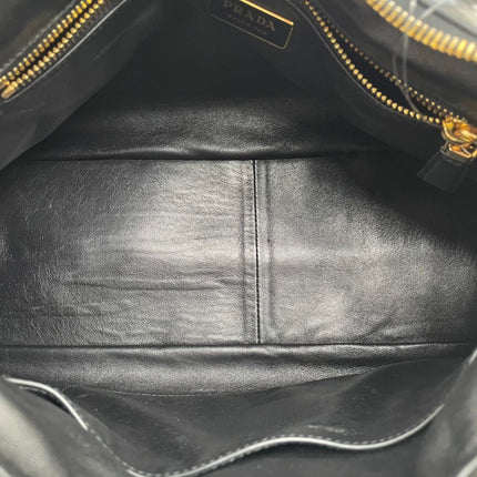 Prada Aimée Black Large Calfskin Leather Shoulder Bag