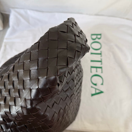 Bottega Veneta Hop Large Leather Fondant Chocolate Brown Hobo Bag