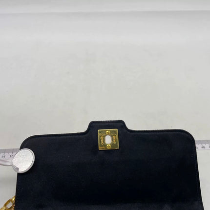Chanel Diana Flap Bag Mini Black Silk Satin Bijou Chain