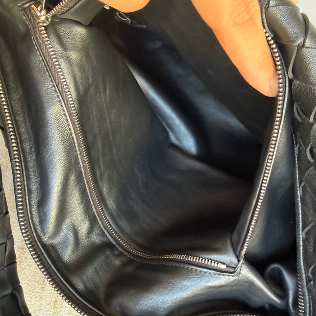 Bottega Veneta Jodie Small Black Lambskin Leather Silver Hardware