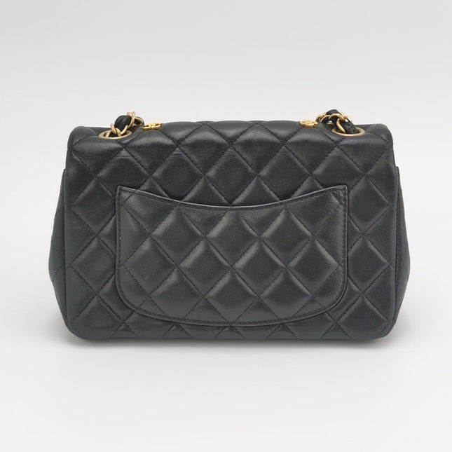 Chanel Classic Flap Mini Egyptian Amulet Black Lambskin Leather Gold Hardware