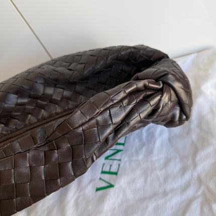 Bottega Veneta Jodie Small Lambskin Leather Dark Chocolate Brown