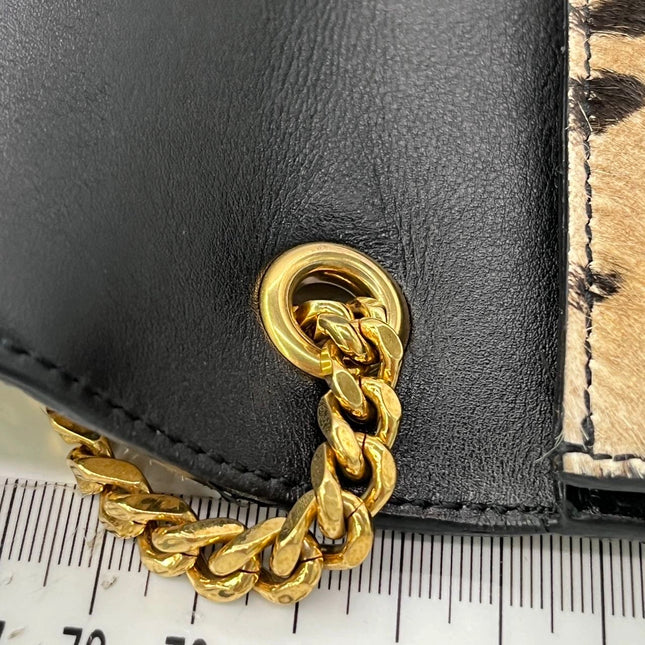 YSL Saint Laurent Kate Small Pony-style Calfskin Leather Leopard Print Tassle Crossbody Bag