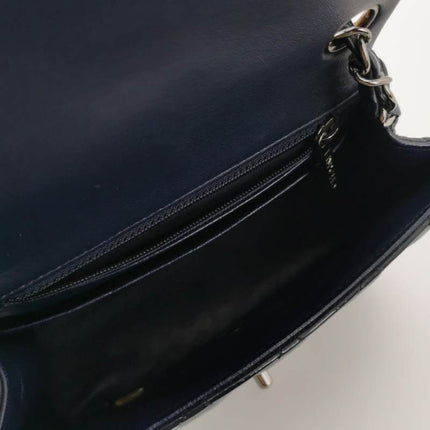 Sold Chanel Mini Square Classic Flap 2014 Navy Patent Leather Crossbody Bag