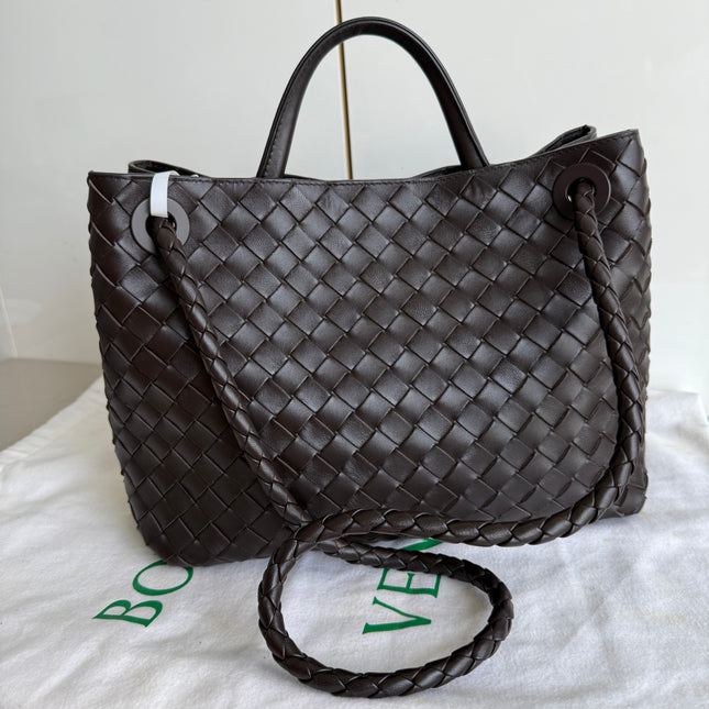 Bottega Veneta Andiamo Medium Fondant Dark Chocolate Brown Handbag