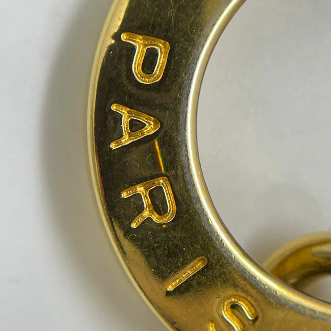 Celine 1990s Gold-tone Triomphe Planet Link Charm Bracelet