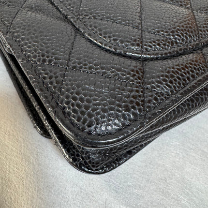 Chanel Wallet on Chain Classic Flap 2014 Black Caviar Leather Gold Hardware