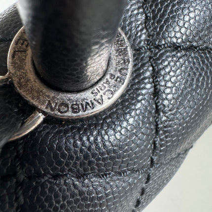 Chanel Coco Handle Medium Black Caviar Leather Silver Hardware, 2016