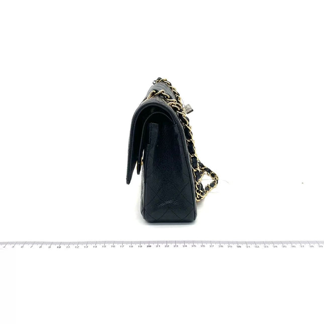 Chanel Classic Flap Medium Black Caviar Leather with 24k Gold Hardware, 2008-2009