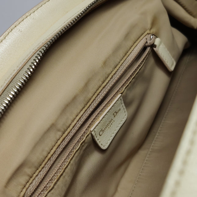 Dior Vintage Embroidered Diorissimo Bowler Bag Top White Monogram