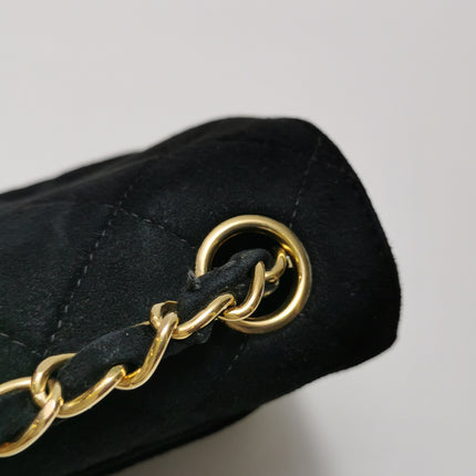 Chanel Classic Flap Extra Mini Black Suede Quilted Gold-tone Hardware