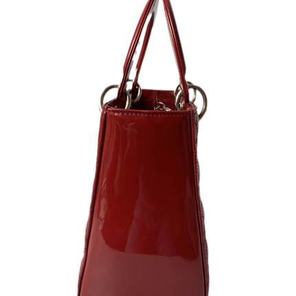 Sold Lady Dior Medium Bag Red Patent Leather