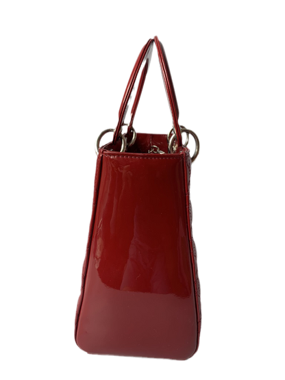 Sold Lady Dior Medium Bag Red Patent Leather