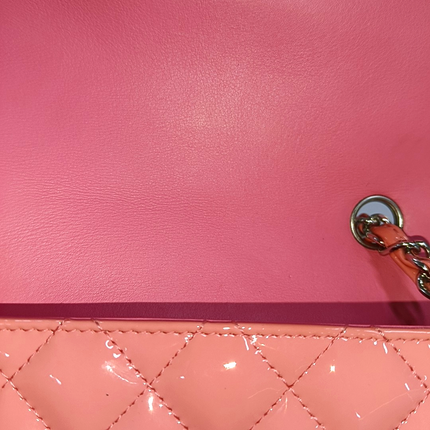 Sold Chanel Classic Flap Mini Pink Patent Leather Silver Hardware, 2015-2016