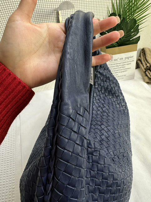 Bottega Veneta Belly Hobo Intrecciato Leather Navy Large 45