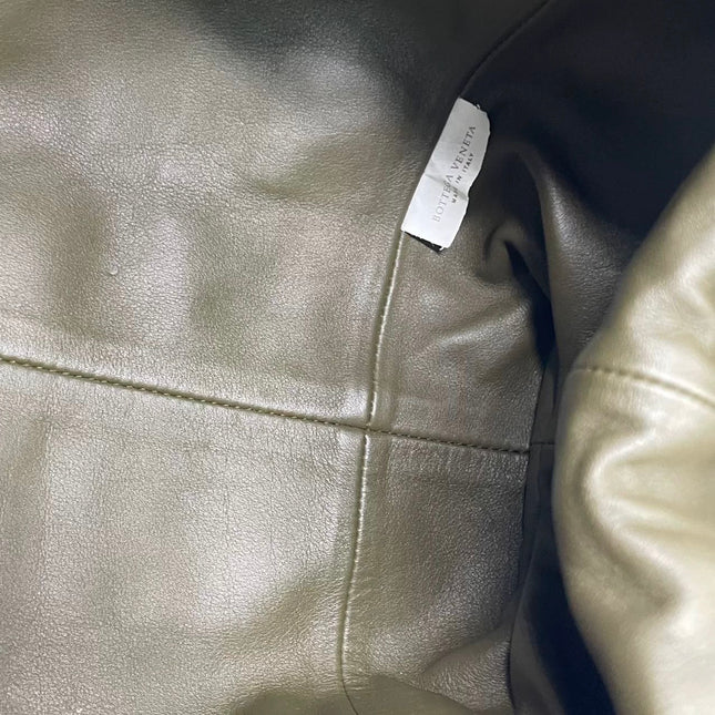 Bottega Veneta Pouch Calfskin Leather Dark Green Large