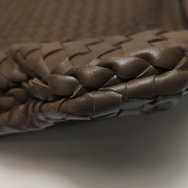 Bottega Veneta Veneta Hobo Maxi Dark Brown Lambskin Leather 53cm