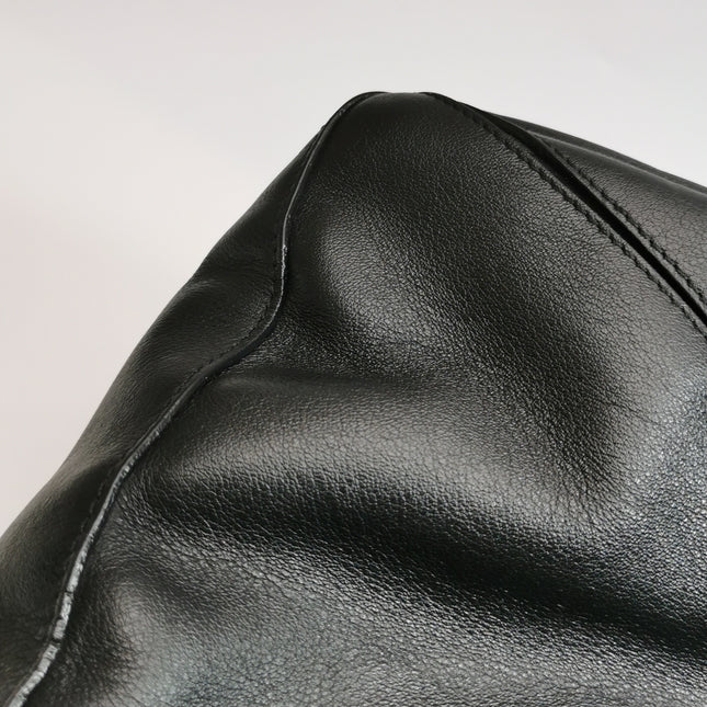 Loewe Puzzle Large Black Smooth Leather White Logo