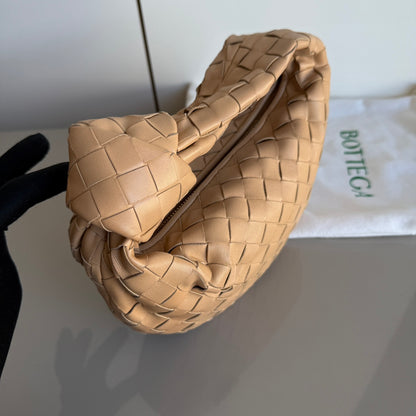 Bottega Veneta Jodie Mini Almond Beige Lambskin Leather Clutch Bag