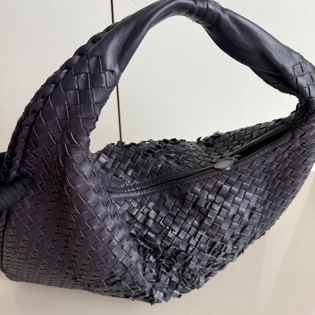 Bottega Veneta Veneta Hobo Midnight Blue Dark Navy Intrecciato Leather Bag 47cm