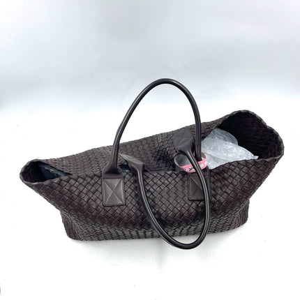 Sold Bottega Veneta Cabat Large Intreccio Leather Tote Bag Dark Chocolate Brown with Pouch 40cm