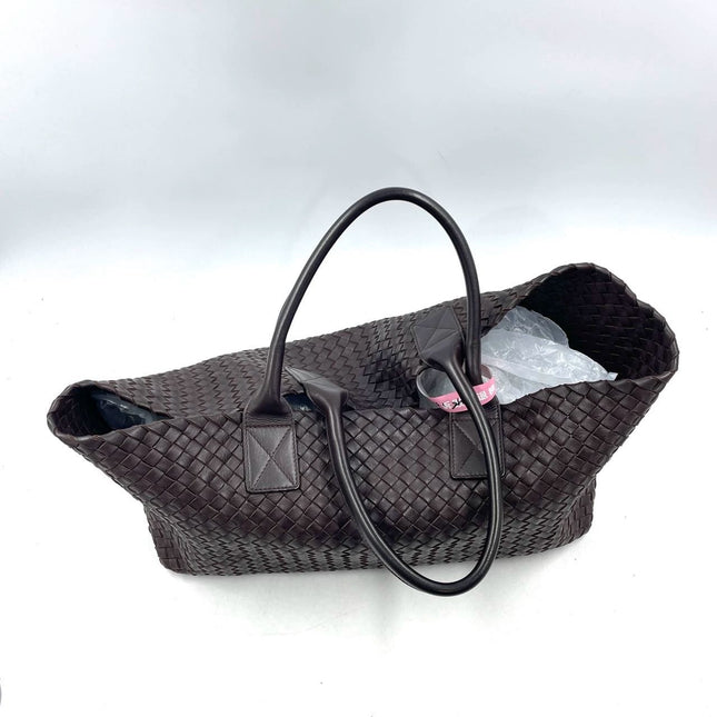 Sold Bottega Veneta Cabat Large Intreccio Leather Tote Bag Dark Chocolate Brown with Pouch 40cm