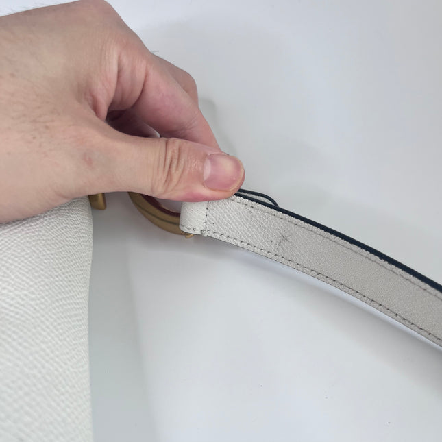 Sold Dior Saddle White Medium Grained Leather Handbag