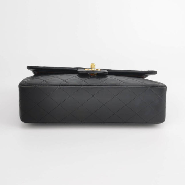 Sold Chanel Classic Flap Vintage Black Lambskin Leather with 24k Gold Hardware
