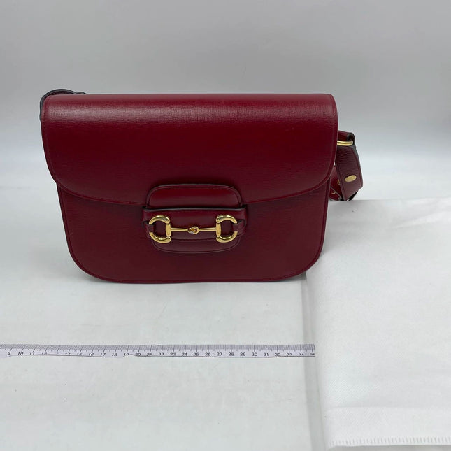 Sold Gucci 1955 Horsebit Leather Shoulder Bag Red Small
