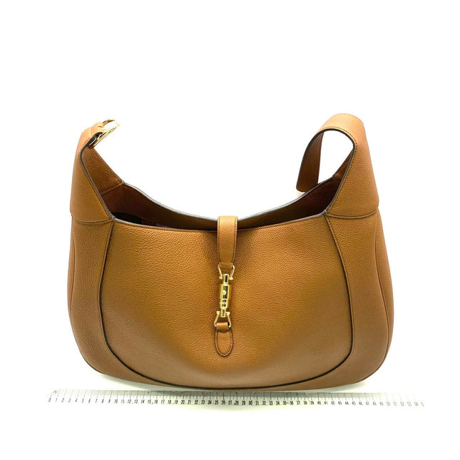 Sac porté épaule large Gucci Jackie 1961 camel avec bandoulière