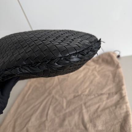 Bottega Veneta Intrecciato Hobo Bag Medium With Fringes Black Lambskin leather 40cm