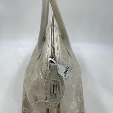 Louis Vuitton Lockit White Mesh Monogram and Leather Handbag