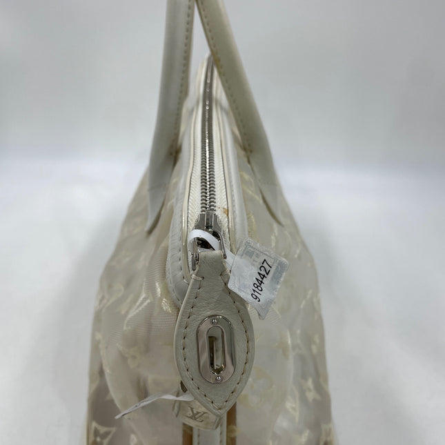 Louis Vuitton Lockit White Mesh Monogram and Leather Handbag
