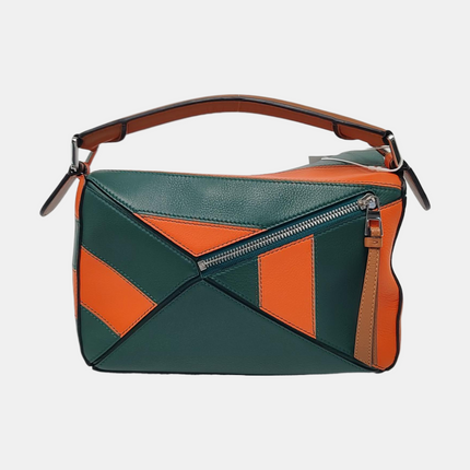 Loewe Puzzle Small Green Orange Stripes Crossbody Bag 2019